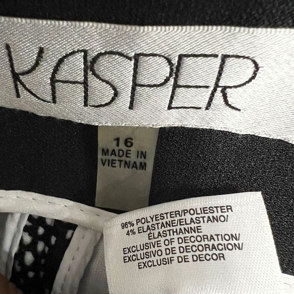 Kasper Blazer Women's Contrast-Lace black/vanilla ice long sleeve career office - Picture 4 of 5